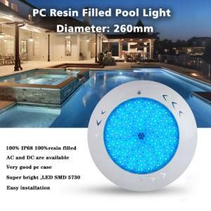 2020 Hot Sale 18watt Warm White PC Resin Filled Wall Mounted Swimming Pool Lights with Two Years Warranty
