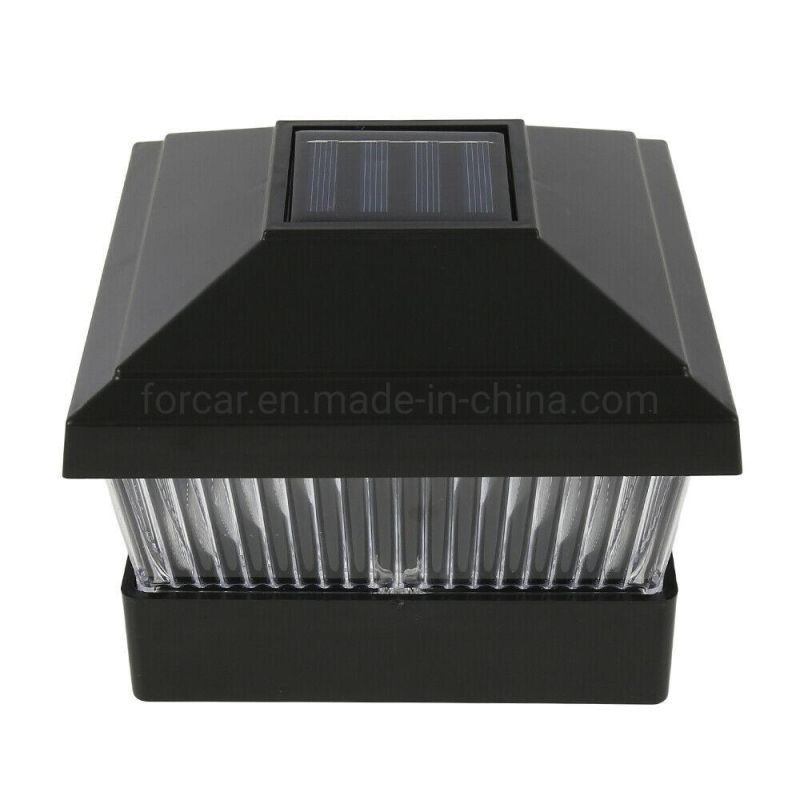 Wholesale Quality LED Post Decoration Lighting Outdoor Garden Waterproof Square Black Landscape Post Cap Lamp Solar Powered LED Garden Light