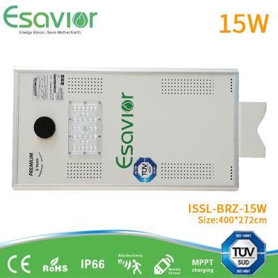 3 Years Warranty 15W Integrated All in One Solar LED Street Light for Outdoor Garden Road