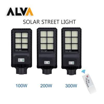 Remote Control Light Control Turn on off IP65 All in One Outdoor LED Solar Lamp 100W