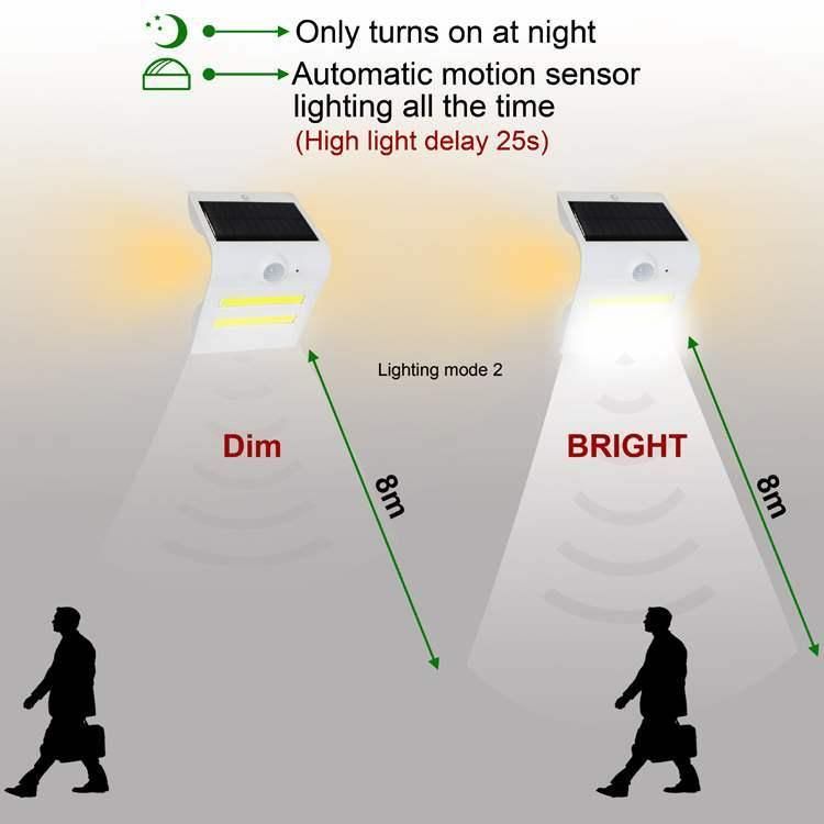 Solar Panel & Lithium Battery with Sensor LED Wall Lamp