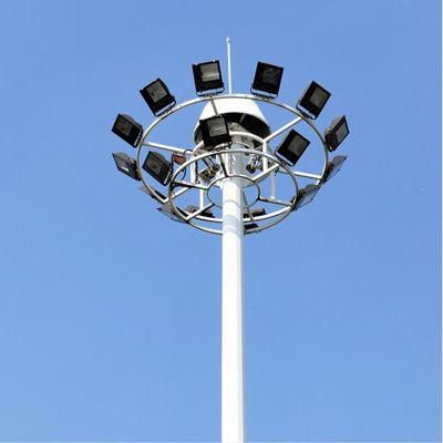 25m 30m 35m 40m Galvanized High Mast Light Pole with Automatic Lifting System