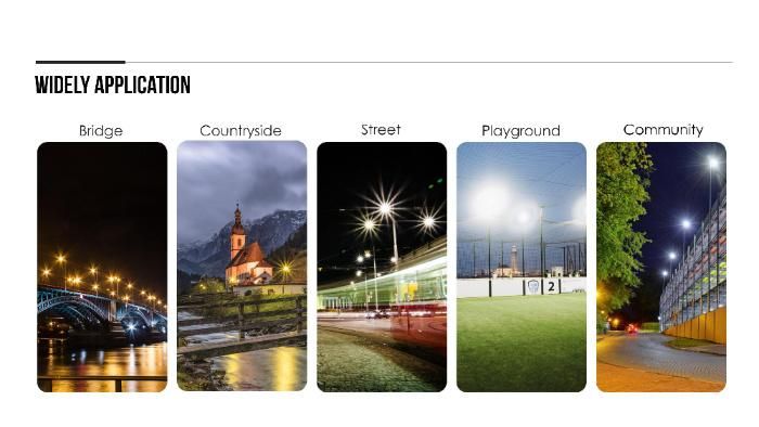 Outdoor High Mast Pole Lamp Silver Grey Aluminum 120W LED Street Lights for Public Park