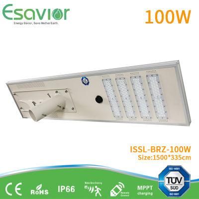 All in One 100W LED Solar Street Light Outdoor Flood Lamp with Motion Sensor