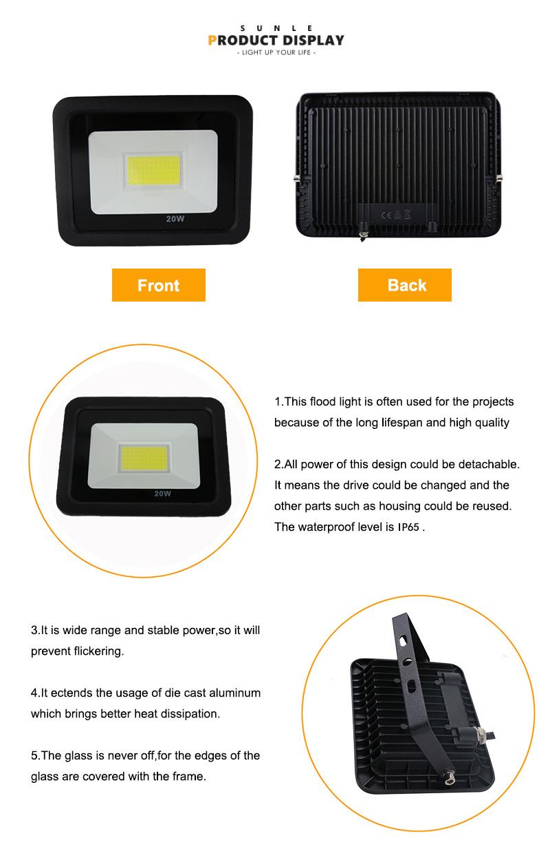 Ultrathin Aluminum 20W LED Flood Lamp COB for Basketball Court Stadium