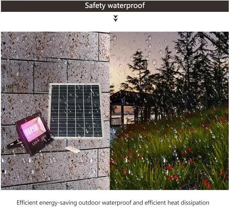 Lebekan Timer Control Color Changing 100W RGB LED Powered Outdoor Security Solar Flood Lights