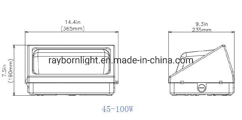 Aluminum Outdoor Commercial Industrial 30W 45W 60W IP65 LED Wall Pack Light