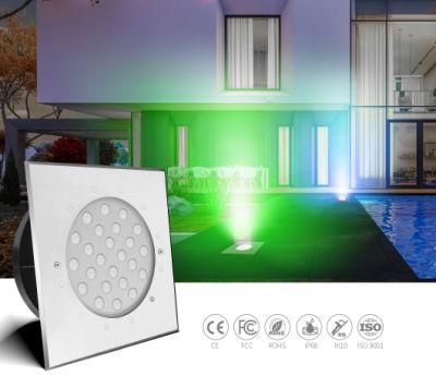 SS316L 18W DMX512 Control Underwater Light IP68 Waterproof LED Ground Light Pool Lighting