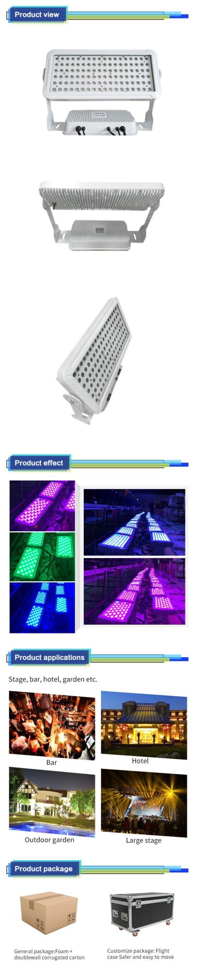 Waterproof LED 108PCS Wall Washer Floor Light Disco Event Lighting for Outdoor City Color Decaration