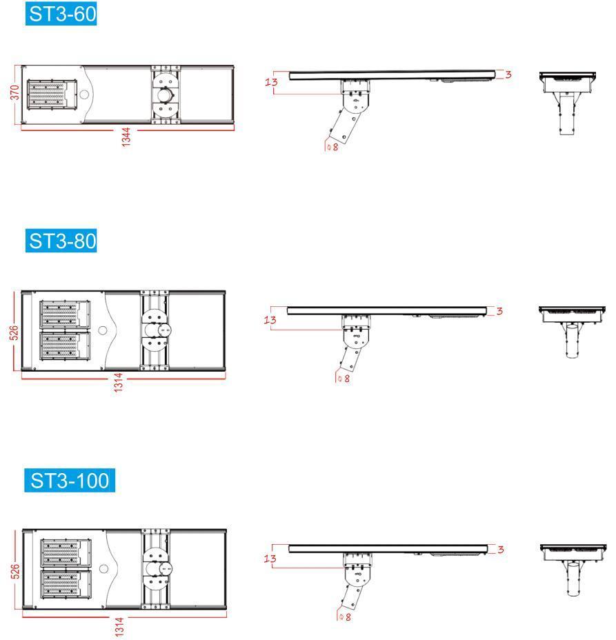 Bifacial Solar Panel LED Road Lamp