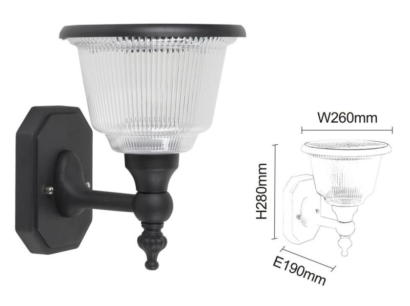 3W Outdoor IP65 Garden Lantern CE Solar LED Wall Light