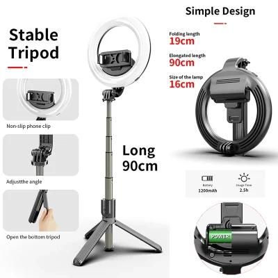 Beesclover L07 5 Inch Ring Light Bluetooth Selfie Stick Portable LED Fill Light Mobile Phone Live Bracket LED Fill Light R57