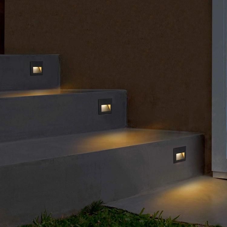 Small Size Square Design Modern Style 3W LED Wall Stair Recessed Step Light