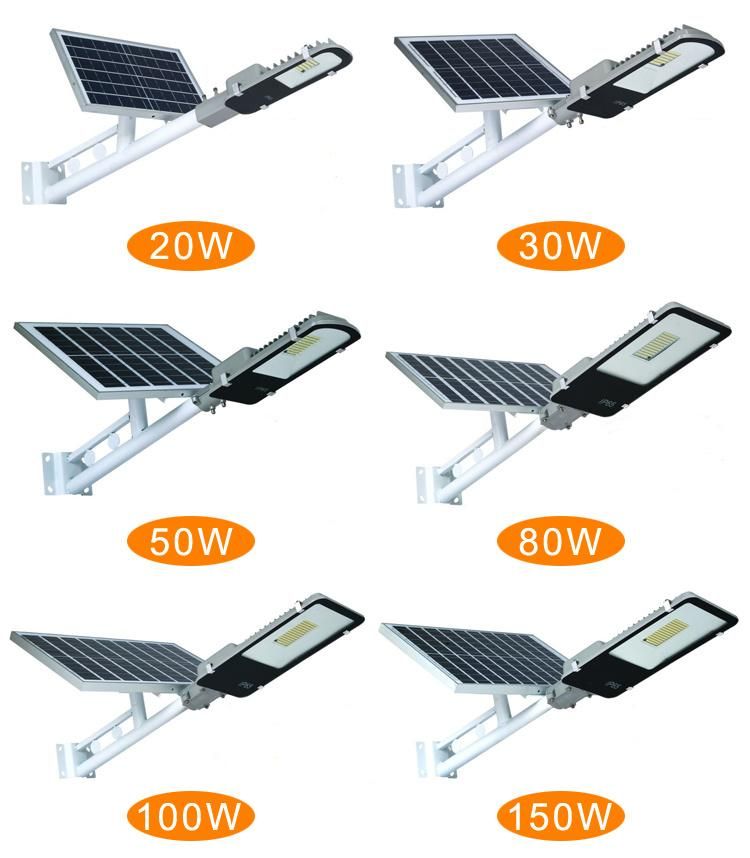 China Factory LED Solar Light 100W Street Light with Panel Solar IP67 Waterproof
