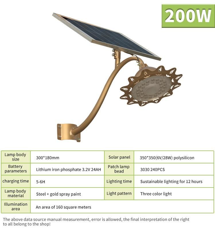 Home Outdoor Garden 60W 100W 200W Integrated Type Flood Light LED Garden Light Solar Floodlight