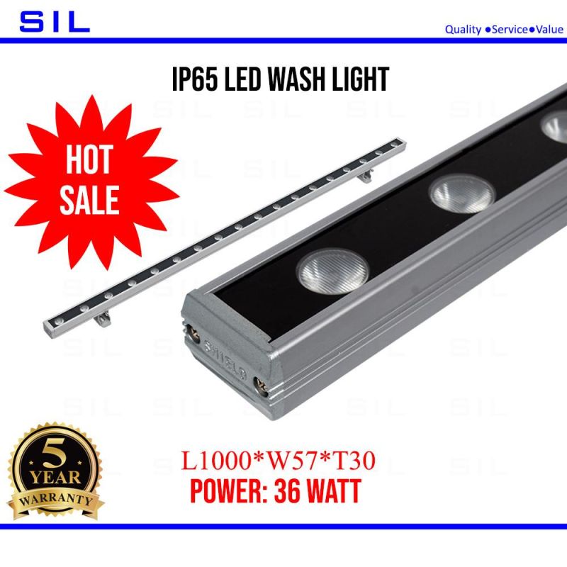 LED Wash Light IP65 36W RGBW DMX512 LED Linear Light Strip Stainless Steel Recessed Linear Wall Wash Light