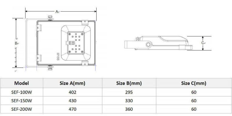 DMX CCT Flood Light 100W 200W 3000K+6500K Adjustable Z