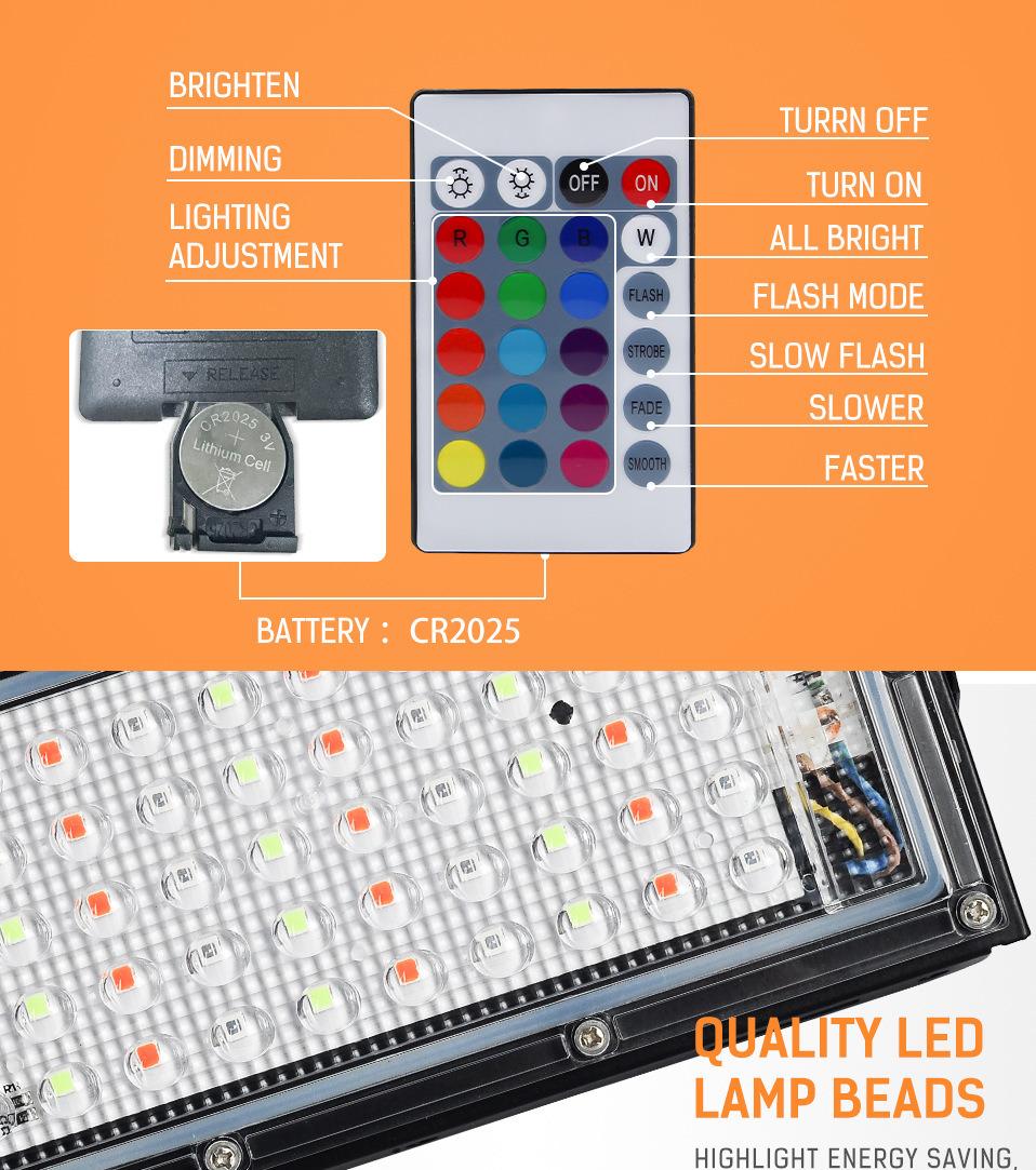 50W LED Flood Light AC 110V 220V 230V 240V Outdoor Floodlight Spotlight Reflector LED 50W, Luz Blanca Lampara Suburbana