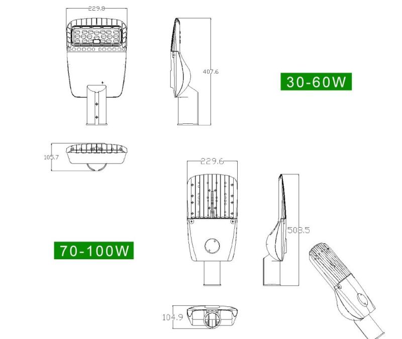 OEM New Design IP65 Outdoor Slim 40W 50W 60W 80W 100W 120W LED Street Light Price List