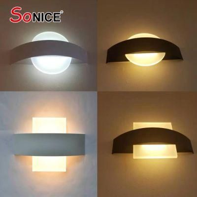 Household Hotel Corridor Garden Waterproof Die Casting Aluminium Acrylic White up and Down Outdoor LED Light Wall Light