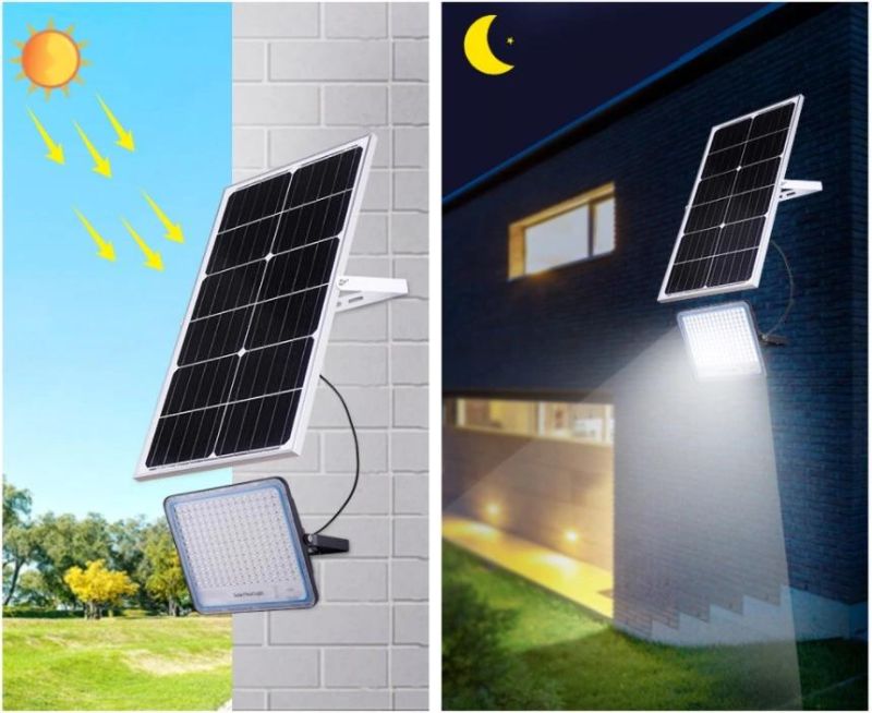 Energy Saving LED Outdoor Garden Solar Floodlight 30W 60W 100W 200W 300W IP66 Waterproof Aluminium High Brightness Floodlight with Remote Control