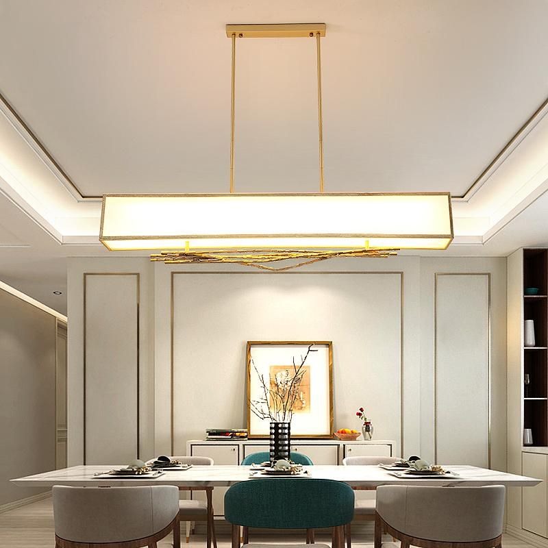 2022 Wholesale Chinese Chandelier Lighting Soft Lighting Classic Modern LED Long Rectangle Pendant Light
