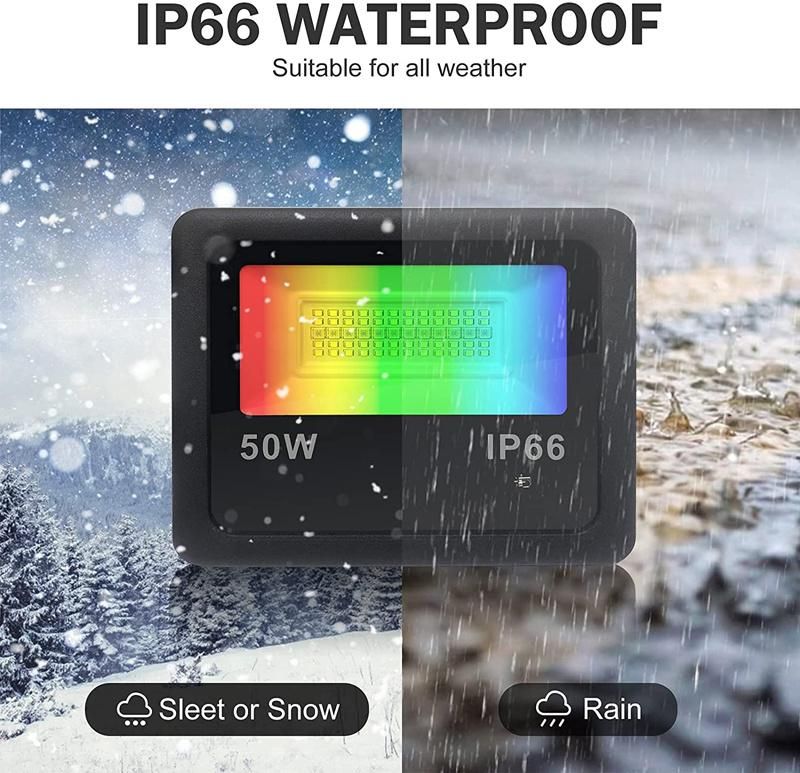 Factory Price Dimmable Color Changing APP Control RGBW 20W 30W 50W Flood Light Waterproof LED Landscape Lights