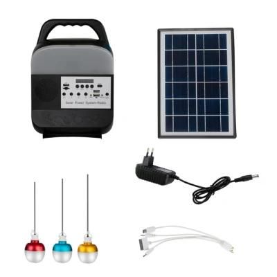 Solar Home Lighting System Emergency Power Supply/Camping Power Supply/Remote Area Solar Lighting with Charging Line