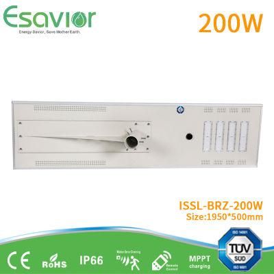 Microwave Radar Motion Sensor 200W 20000lm Integrated Solar LED Street Lamp All in One Solar Garden Light