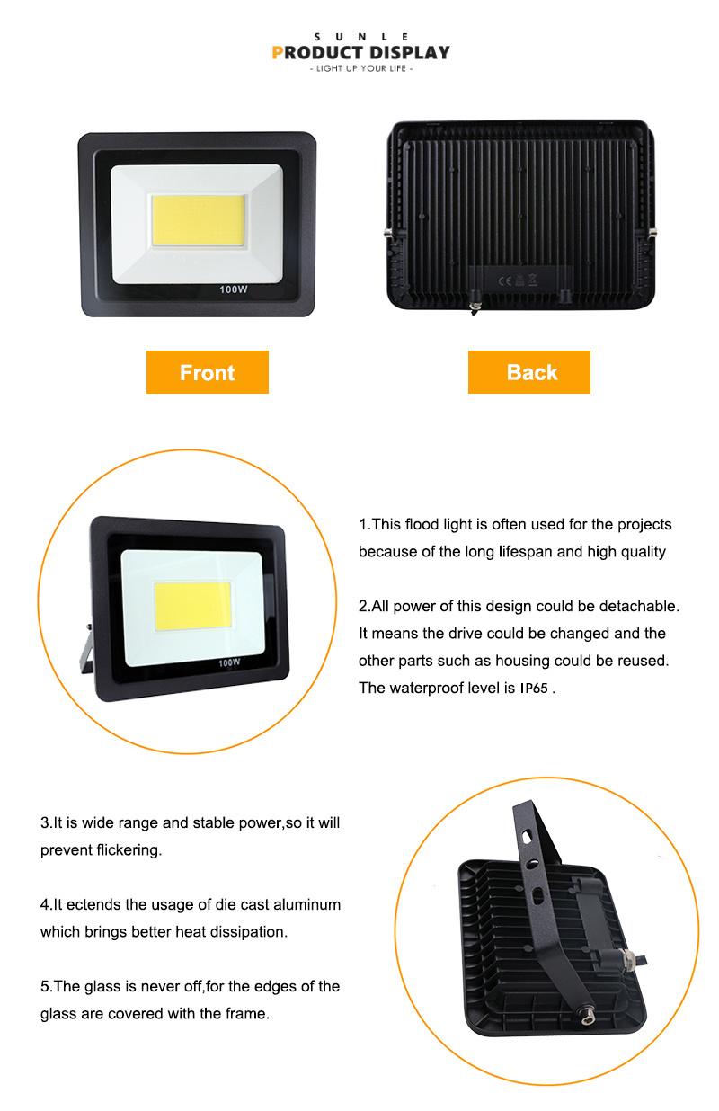 Aluminum Alloy Cool White 9000 Lumens LED Flood Light 100W
