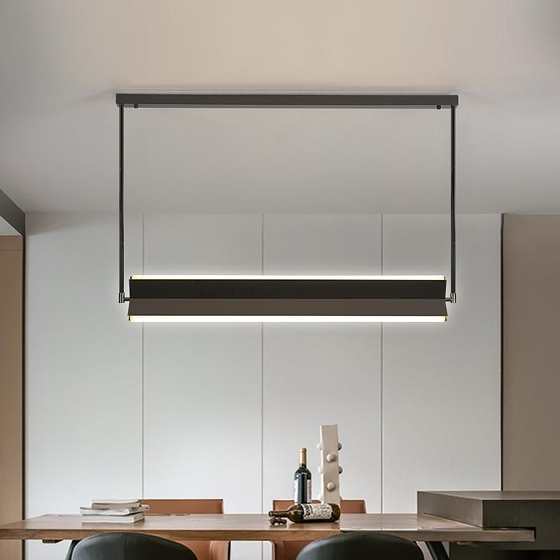 2022 Ceiling Surface Black Painted Modern Long Linear LED Office Pendant Light