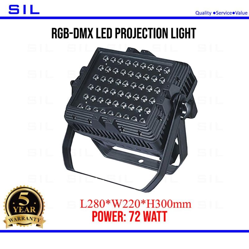 Outdoor Stage Lighting DMX512 RGB Projector Lights 72X3w 4 in 1 RGBW IP65 Wall Washer Landscape Lighting PAR LED Light