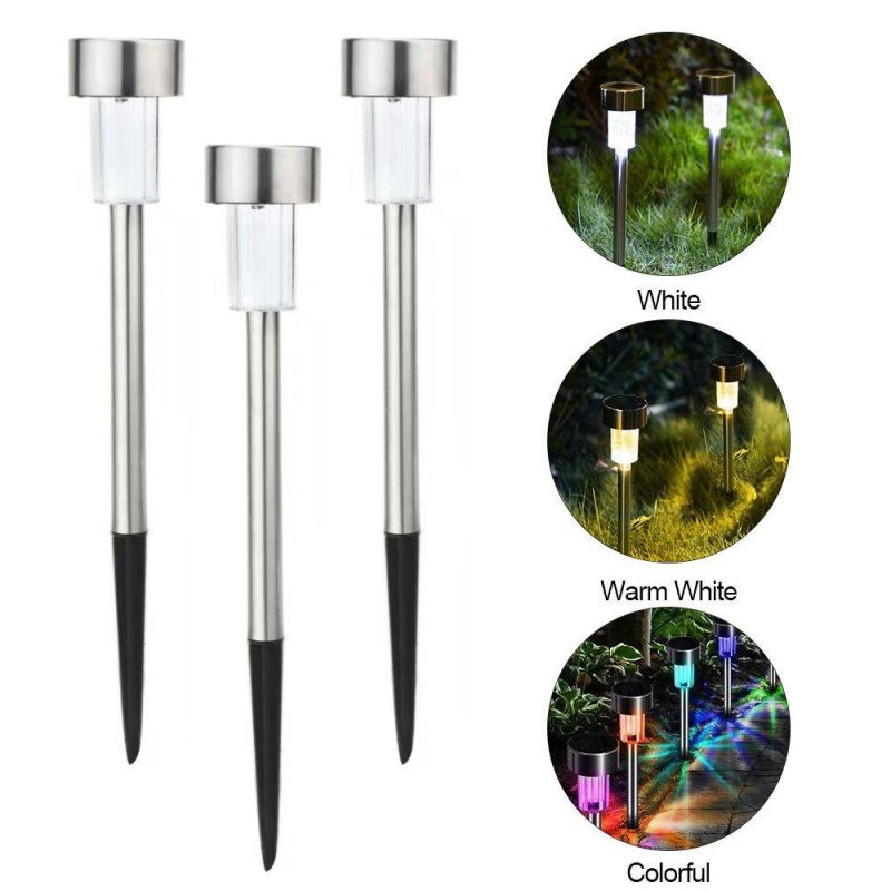 Outdoor Solar Lawn Ground Plugged Light Courtyard Garden Decoration Stainless Steel Landscape Lamp LED Lighting Waterproof Garden Lights