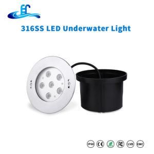 316ss DC12V IP68 High Power Recessed LED Swimming Lamp with 2 Years Warranty