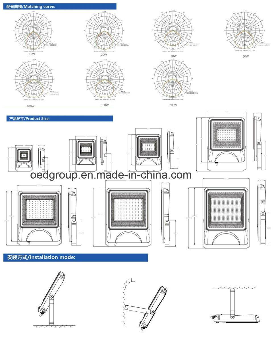 Ultra-Slim IP66 Outdoor Waterproof with Remote Control 100W LED RGB Flood Light