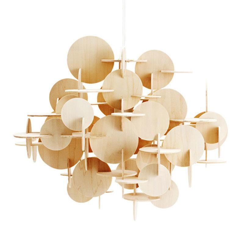 2022 Contemporary Restaurant Cafe Decorated Wood Mini LED Chandelier Pendant Lights Hotel Living Chandelier Light