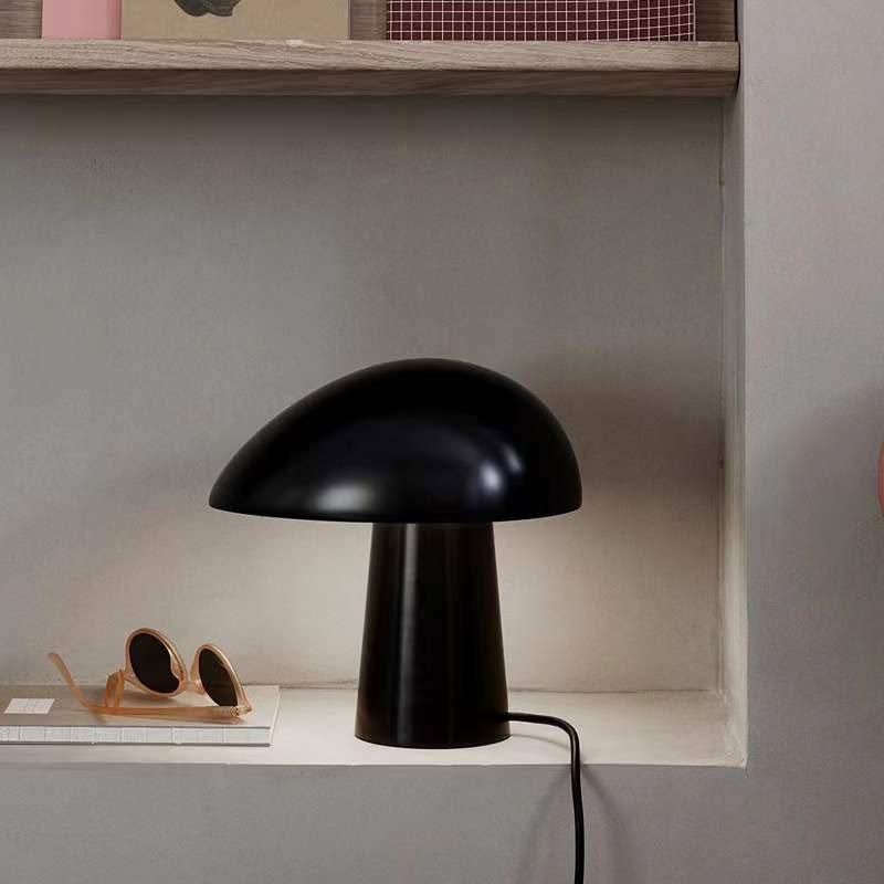 2022 Mini Table Lamp Modern Hotel Bedwood Grain Color Mushroom Bed Table Lamp