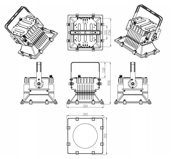 Updated High Power LED Flood Lamp with COB Chip 200W LED Statium Lamp