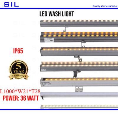 LED Linear Light DMX R/B/Y/W/G/RGBW Color Changing 36W L1000mm Wash Bar Light IP65 LED Wall Lighting