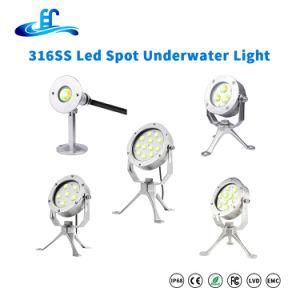 RGB 12V IP68 316ss Underwater Spot Light with CE RoHS Report