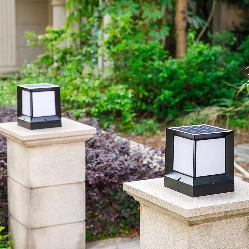 Wholesale LED Solar Light Square Style Garden Gate Lighting Outdoor Solar Pillar Light with LED Light