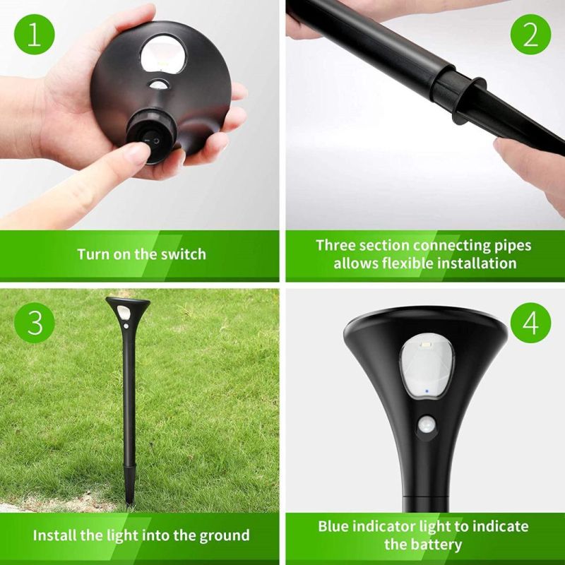 LED Solar Lights Outdoor Garden with Remote Control IP65 Waterproof Landscape Lawn Spike Lamps Solar LED Outdoor Light Rain-Proof Snow-Proof