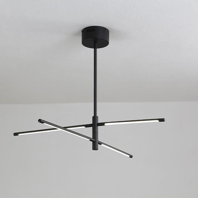 2022 Simple Modern Light Fixture Nordic Style Aluminum House Deco Pendant Creative Black Linear LED Light Pendant Free Shipping