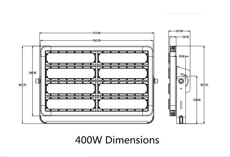 Outdoor Lighting 400W Aluminum Materials LED Tunnel Light