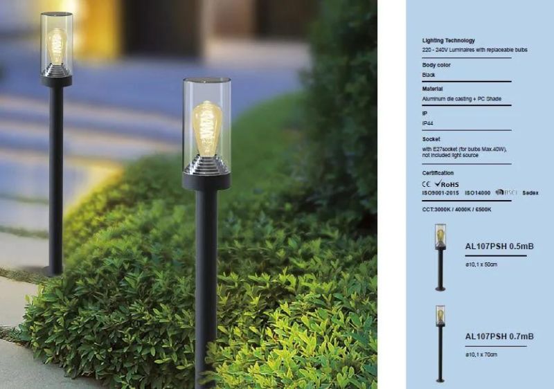 Hot Sell 0.5MB Smoky Round Outdoor Light with Replaceable Bulbs