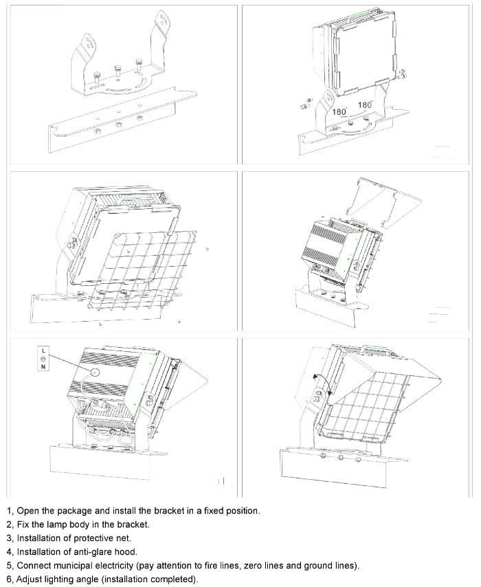 Rygh Outdoor Stadium Powerful LED Flood/Area Lights 500W