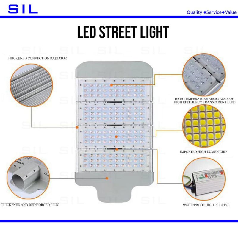 250W LED Street Light with 5 Years Warranty IP65 CE RoHS EMC ETL Certification Imported Driver LED Street Lamp