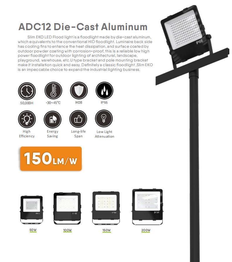 High Efficiency LED Lighting 100W 150lm/W 15000lumens 5 Years Warranty IP66 Ik08