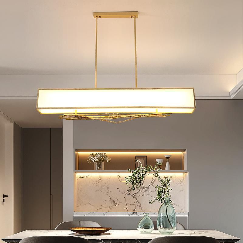 2022 Wholesale Chinese Chandelier Lighting Soft Lighting Classic Modern LED Long Rectangle Pendant Light