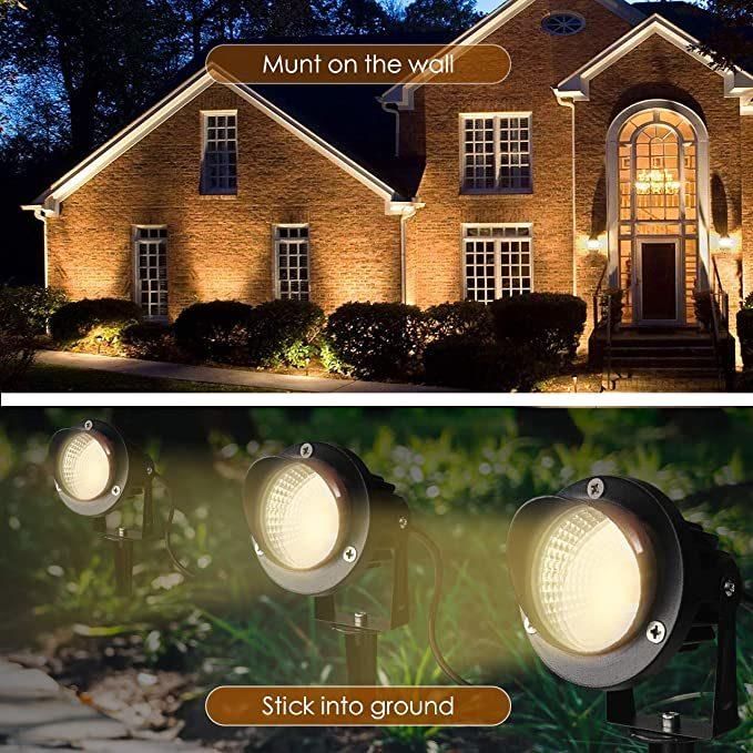 Outdoor LED Landscape Spotlight 5W 100-240V AC Garden Light IP66 Waterproof for Trees,Yard,Flag,Lawn,Patio Outside Flood Lights with 60inch/1.5m Cable and Plug